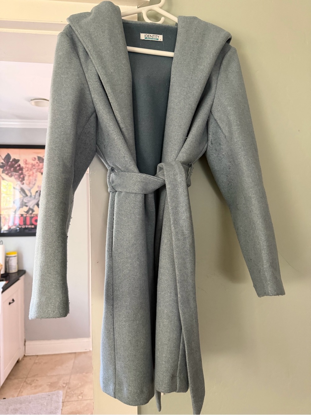 Women's Hooded Robe Coat in Light Gray